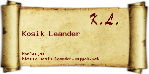 Kosik Leander névjegykártya